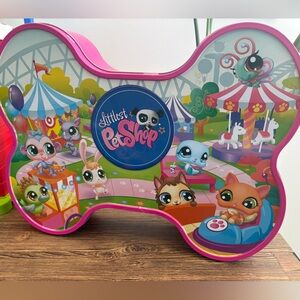 Littlest Pet Shop Bone Shaped Magnetic Tin Carry Case – 2011 Hasbro 🐾